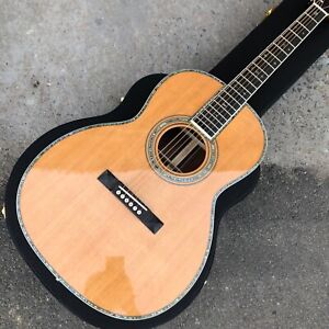 Abalone All Solid Wood Handmade Red Spruce Top India Rosewood Acoustic Guitar