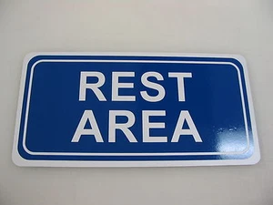 REST AREA Metal Sign Highway Vintage Car Shop Garage Pumping Gas Service Station - Picture 1 of 3