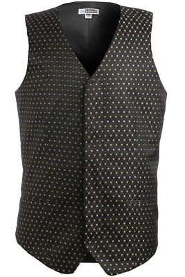 Men's Brocade Dress Vest Black Formal Waste Coat Suit L, XL, 2XL, 3XL - Image 1 of 4