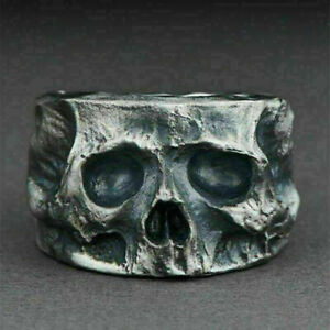 Wholesale Heavy Stainless Steel Ring Gothic Punk Biker Rings Skull Men Jewelry