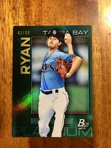2020 Bowman Platin Top Prospects grün #TOP50 Joe Ryan #'d 41/99 ZWILLINGE RAYS - Bild 1 von 2