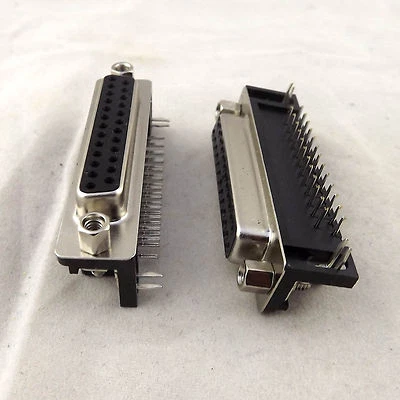 10x DB25 25Pin Female D-SUB Right Angle PCB Solder Cable Adapter Connector 2 Row - Image 1 of 4