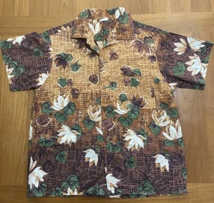Vintage Penney’s Hawaiihemd Herren Medium Floral Knopfleiste Braun Blumen Mod - Bild 1 von 5