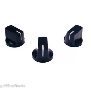 Black Pointer Knobs Push On DIY Effects Pedal Project - Set of 3 - Davies 1510 - Picture 1 of 4