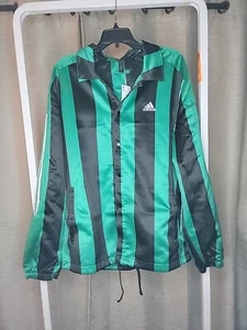 New adidas Originals Satin Men's Coaches Track Jacket Court Green IB8393 $110 L - Picture 1 of 6