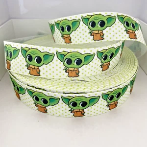 YARD MANDALORIAN BABY YODA GROGU STAR WARS GROSGRAIN RIBBON CHARACTER CRAFT CAKE - Picture 1 of 1