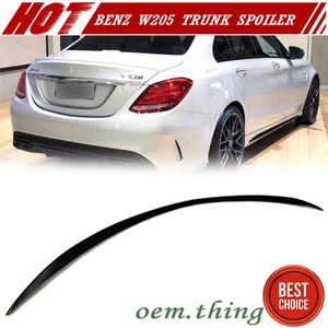 Matte Black Fit FOR Mercedes BENZ W205 Sedan A Style Trunk Spoiler ABS C300 2021 - Picture 1 of 1