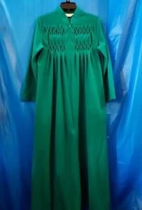 Vintage Kayser smaragdgrüner Langarm langer Winter Morgenmantel Größe Small Hausmantel - Bild 1 von 6