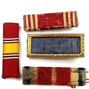 LOTE MIXTO x4 Primera Guerra Mundial Segunda Guerra Mundial Barras de Cinta Militar Latón Tela Pin Cosido AEF 6E - Imagen 1 de 7