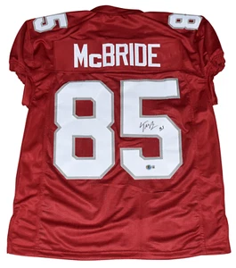 TREY McBRIDE SIGNED ARIZONA CARDINALS #85 RED GAME CUT JERSEY BECKETT - Picture 1 of 1