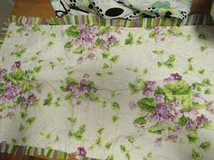 Waverly Sweet Violets Quilted King Pillow Sham Cover Bedding Ruffle Edge Vintage - Picture 1 of 7