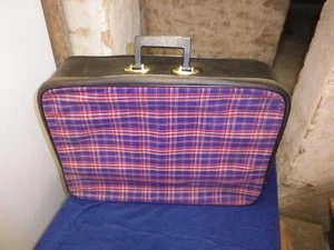 Alter Koffer Reisekoffer 60er Jahre 70er Jahre Vintage Retro Kariert Handgepäck - Bild 1 von 11