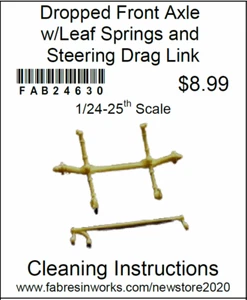 FAB24630 Dropped Front Axle w/ Leaf Springs and Steering Drag Link 1/25 Scale - Picture 1 of 5