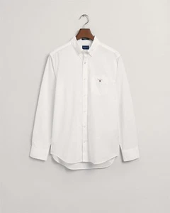 Camisa de tela ancha de ajuste regular Gant para hombre en blanco - Imagen 1 de 2