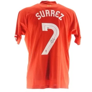 SUAREZ LIVERPOOL STORE SHIRT - SIGNED WITH COA - 2013/14 season - Size L - Picture 1 of 11
