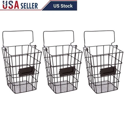 Juego de 3 cestas colgantes de malla metálica toallero de uso de almacenamiento de cocina y baño Foto 1 de 2