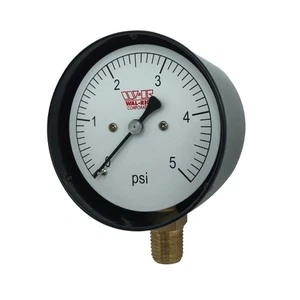 Wal-Rich 2 1/2" Low Pressure Diaphragm Gauge 0-5psi - Picture 1 of 1