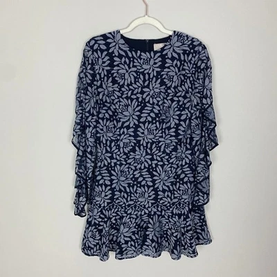 Keepsake the Label Engage Floral Lace Mini Dress Blue Womens Large Long Sleeves - Image 1 of 4