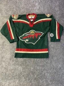 Vintage VTG KOHO Minnesota Wild Sewn Home Green Jersey 90's YOUTH S/M - Picture 1 of 4