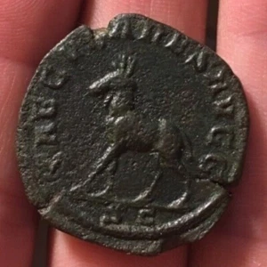 RARE Ancient Roman Sestertius PHILIP II 248AD Secular Games MOOSE RIC264a 13.21g - Picture 1 of 2