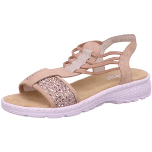 Sandalia cómoda RIEKER V18L6-31 rosa/desnudo lentejuelas EU 37 38 - Imagen 1 de 7