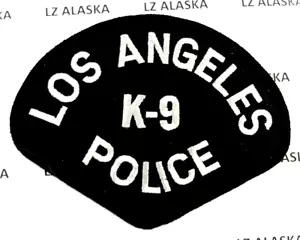 Los Angeles California Schulterärmel Abzeichen Polizei K-9 schwarz Patch (PD15) - Bild 1 von 3