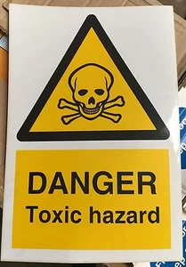 Warning Sign - DANGER Toxic hazard - 300 x 200mm Safety Signs - Picture 1 of 1