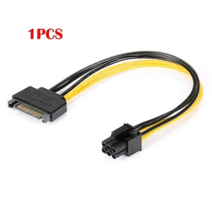 Adattatore Cavo Alimentazione Scheda Video Grafica PCI Express 20 Cm SATA 15 Pin a 6 Pin - Foto 1 di 6