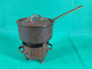 Copper Saucepan with Brass Handles and Brazier/Food Warmer (E11)CP#8689 - Imagen 1 de 7