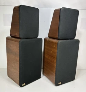 Pair of 1980's Miller & Kreisel M&K S-1B ~ Cherry Bookshelf Monitor Speakers - Picture 1 of 11