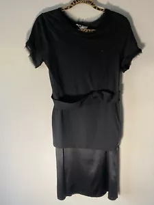 Lanvin Paris Black Silk/ Cotton Dress Size Small - Picture 1 of 13