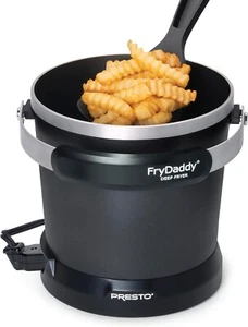 Electric Deep Fryer Snap On Lid Ceramic Nonstick Small Spaces Compact Kitchen - Picture 1 of 5