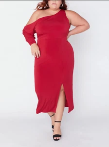 Soncy Paint The Town Red Midi Dress Size 1 (14/16) - NWT - Picture 1 of 20