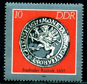 1986 Old Coins,Münze,Thaler,City of Rostock 1637,Germany DDR,3040,MNH - Picture 1 of 1