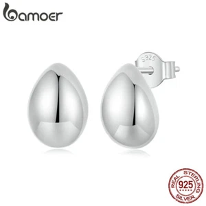 Bamoer 925 Silver Silver Teardrop Stud Earrings Jewelry Fashionable Women Gifts - Picture 1 of 15