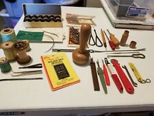 Vintage Sewing Notions Tools Wooden Spools Thread Seam Rippers Needles Mixed Lot