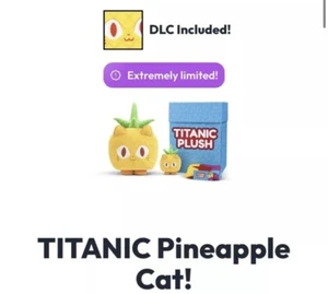 TITANIC Pineapple Cat PLUSH (WITH DLC CODE) Brand New! - Picture 1 of 2