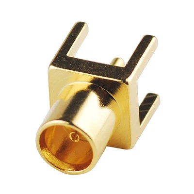 MCX female jack center solder thru hole PCB mount straight RF connector 75ohm - Image 1 of 4