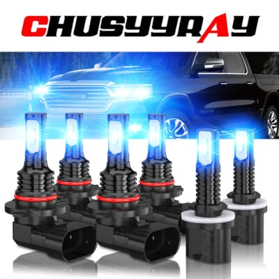 BLUE 9005 9006 880 LED Headlight + Fog Light Bulbs 6x For Chevy Tahoe 2001-2006 - Image 1 of 4