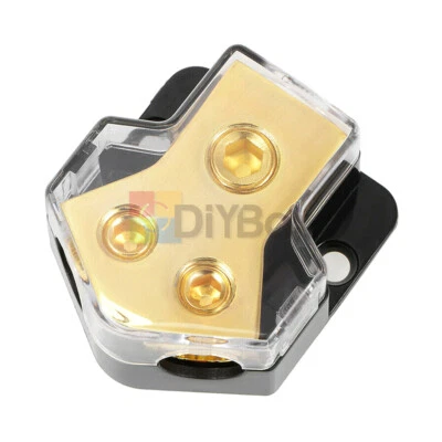 Car Audio Power Amplifier Splitter 1*0GA In 2*4GA Out 2-Way Distribution Block - Image 1 of 4