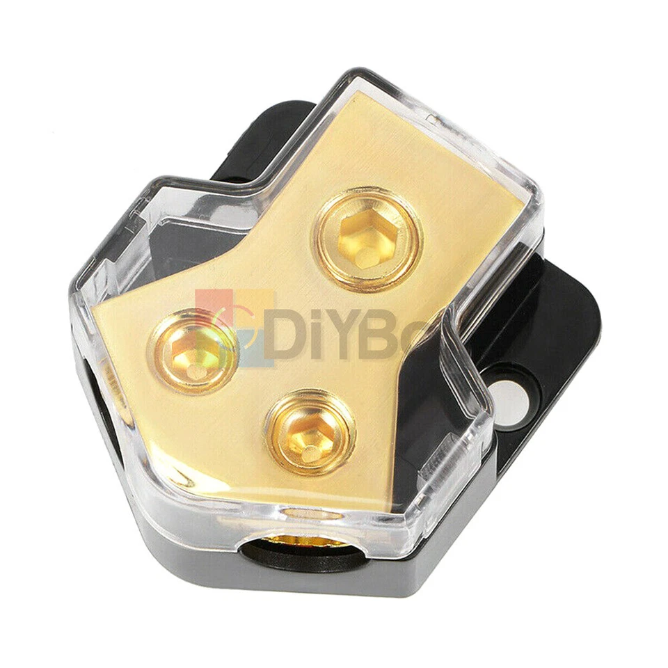 Car Audio Power Amplifier Splitter 1*0GA In 2*4GA Out 2-Way Distribution Block - Image 1 of 4