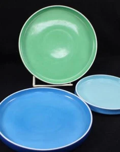 Block Chromatics Blue Green Set of 2 Salad Plates and 1 Bread and Butter Plate - Picture 1 of 7