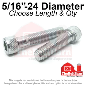 5/16"-24 Allen Socket Head Cap Screws Bolts Alloy Zinc FINE (Pick Size & Qty) - Picture 1 of 13