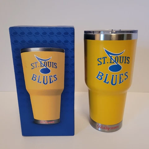 St. Louis Blues Reverse Retro Yellow Tumbler Cup Lid Insulated Mug SGA 2022 New Cover
