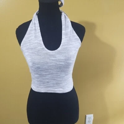 Divided Halter Lightweight Semi-Sheer Tank S Y2K Boho - Image 1 of 4