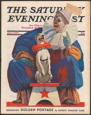Saturday Evening Post June 3 1939 Clown & Dog ~Gone With The Wind~Vivien Leigh - Image 1 of 4