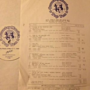 RADIO SHOW: COUNTRY TOP 10 5/5/86 INTERVIEWS: RONNIE MILSAP, REBA,JIMMY IBBOTSON - Picture 1 of 1