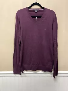 Michael Kors Mens V Neck Light Weight Sweater Maroon Size L NWT - Picture 1 of 6