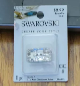 Swarovski Crystal F Chessboard Button - New - Picture 1 of 3