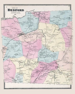 1867 Mappa della contea di Bedford Westchester New York - Foto 1 di 3